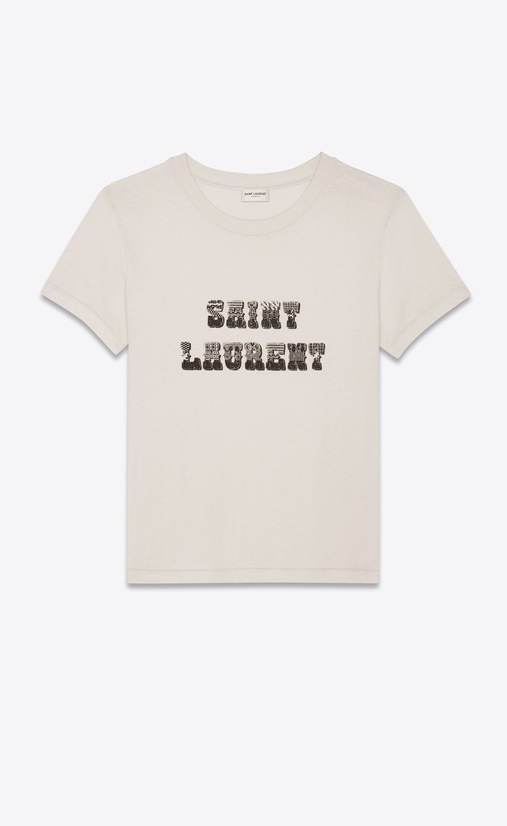 SAINT LAURENT Tシャツ メンズ 70's saint laurent logo t-shirt a_V4
